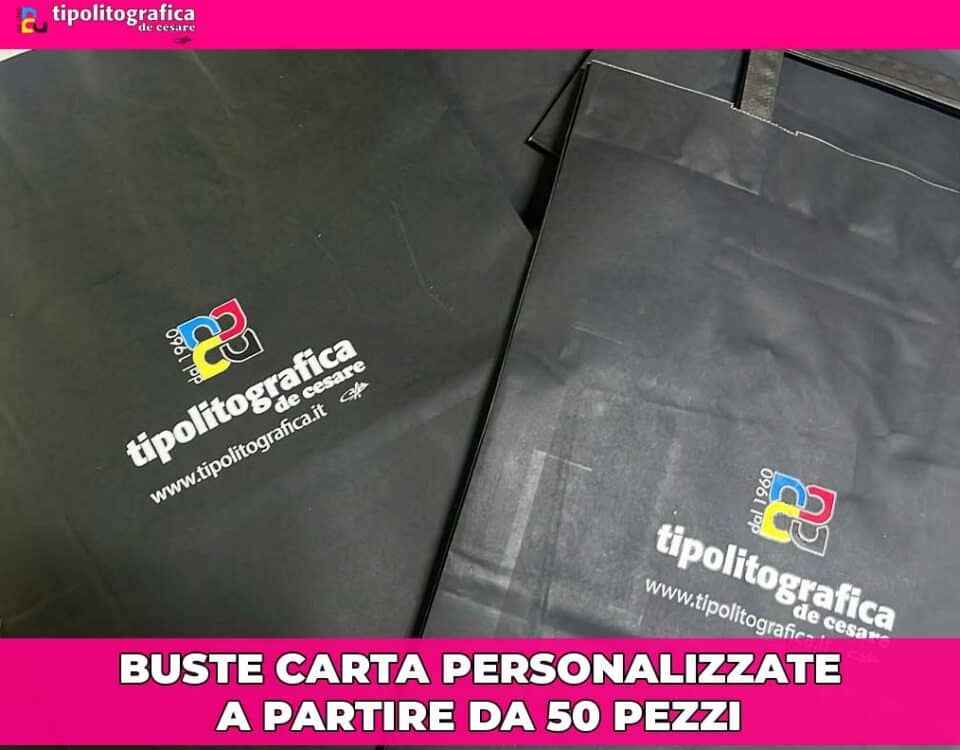 buste carta personalizzate nere